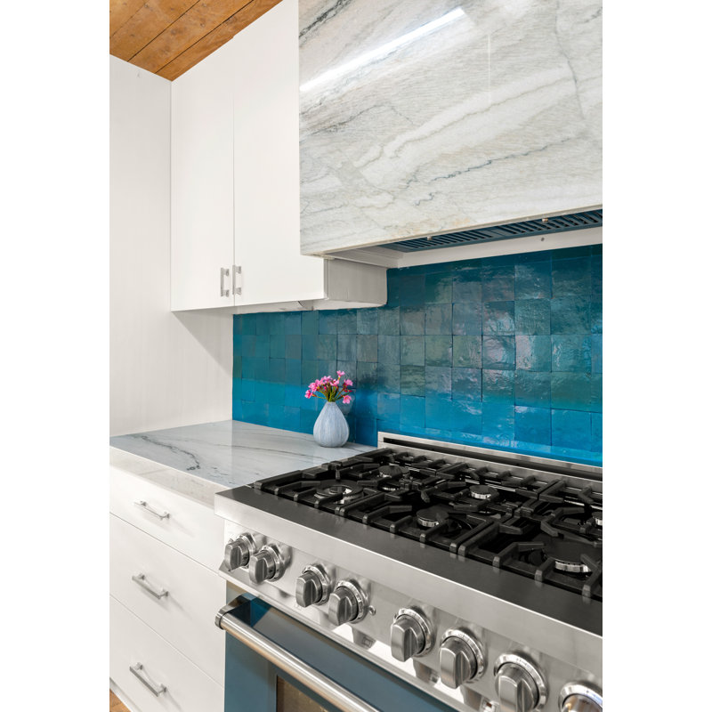 Zellige 4" x 4" Moroccan Wall & Floor Tile, Lagoon