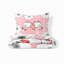  Ensemble de housse de couette en microfibre rose et blanc 3 pièces-150958217