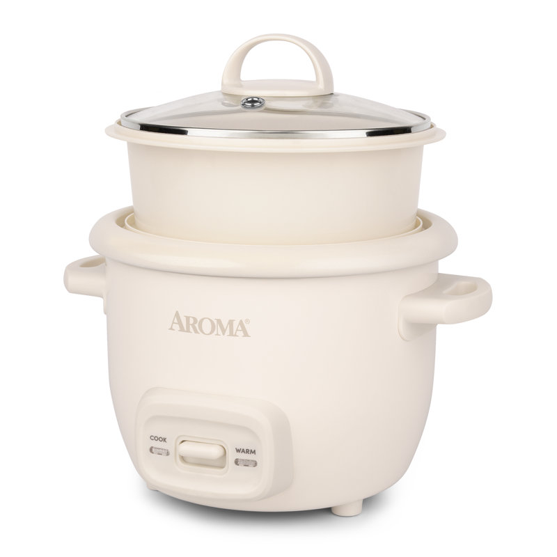 AROMA® 3 tasses (cuit) / 0,8 pte Multicuiseur numérique riz et grain, Cream