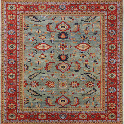 Tapis oriental rouge / vert