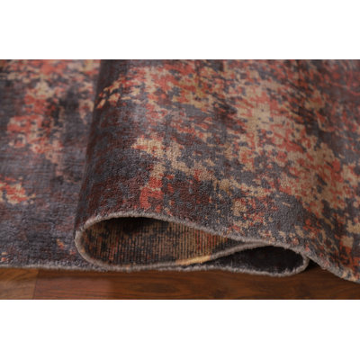 Tapis indien moderne à motif abstrait All-Over 5 x 8
