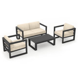 Avion 4 Piece Sofa Seating Group with Sunbrella Cushions