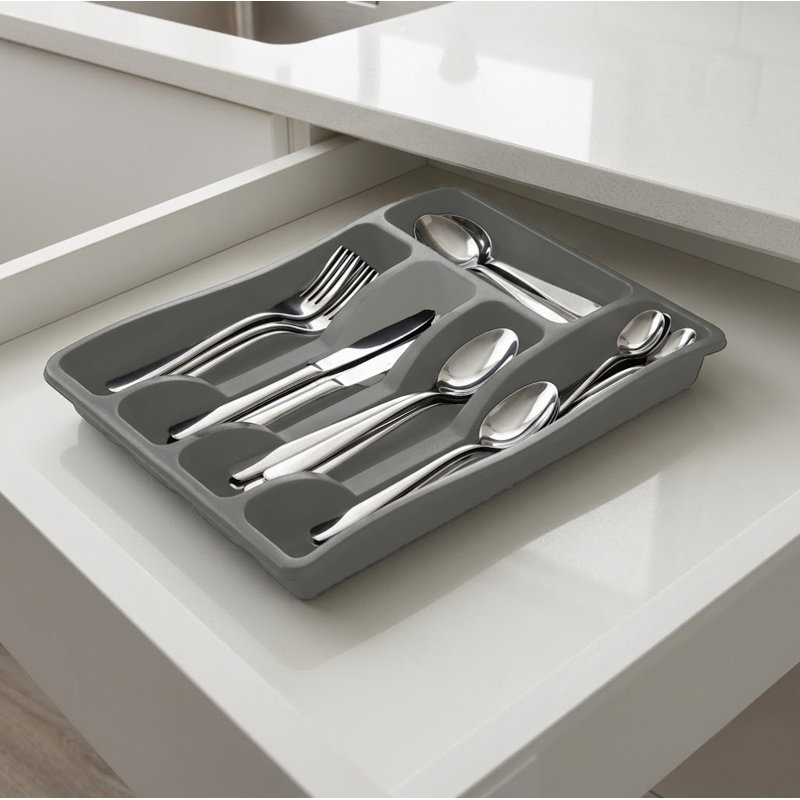 Cutlery Tray Plastic- Grey, Gray