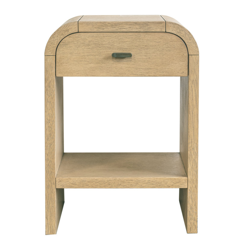 Elena Curved Edge Nightsand, Beige