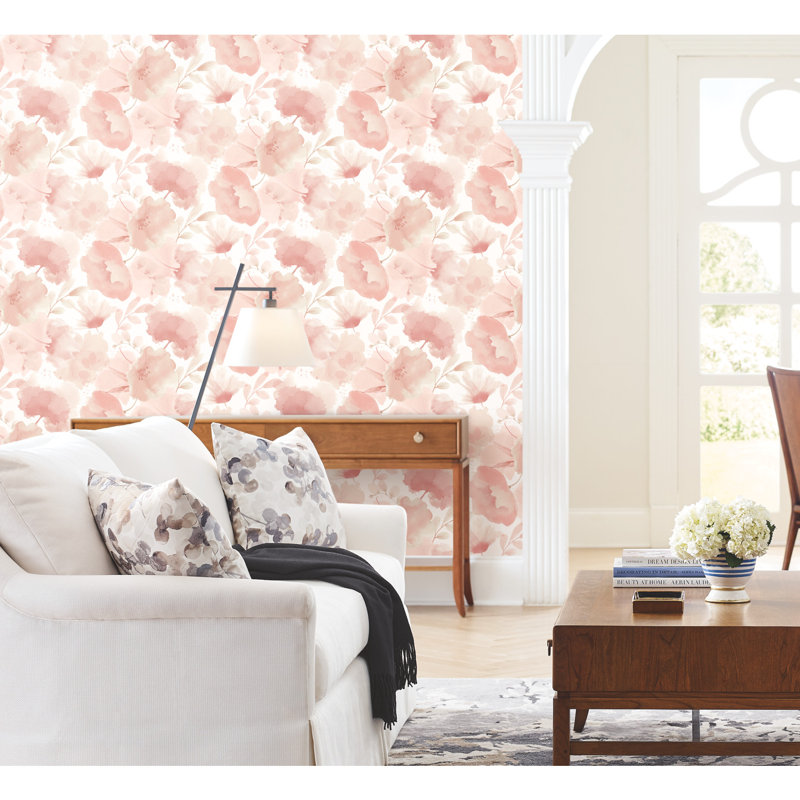 Floral Wallpaper Roll, Blush