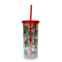 Aristocats Marie Doodle Flowers 22 oz. Stainless Steel Tumbler with Straw