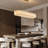 47.2" Rectangular Alabaster Kitchen Island Gold Chandeliers(Bulbs Included)
