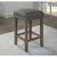 Ensemble de table de salle à manger avec tabourets, finition brossée grise classique, 4 pièces en bois massif, comptoir de bar de cuisine de 64 po, prise de courant USB