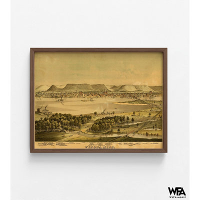 Winona-Minnesota 1874, Antique Winona, impression d'affiche, rustique Winona County, impression murale, Minnesota, impression de vieille ville