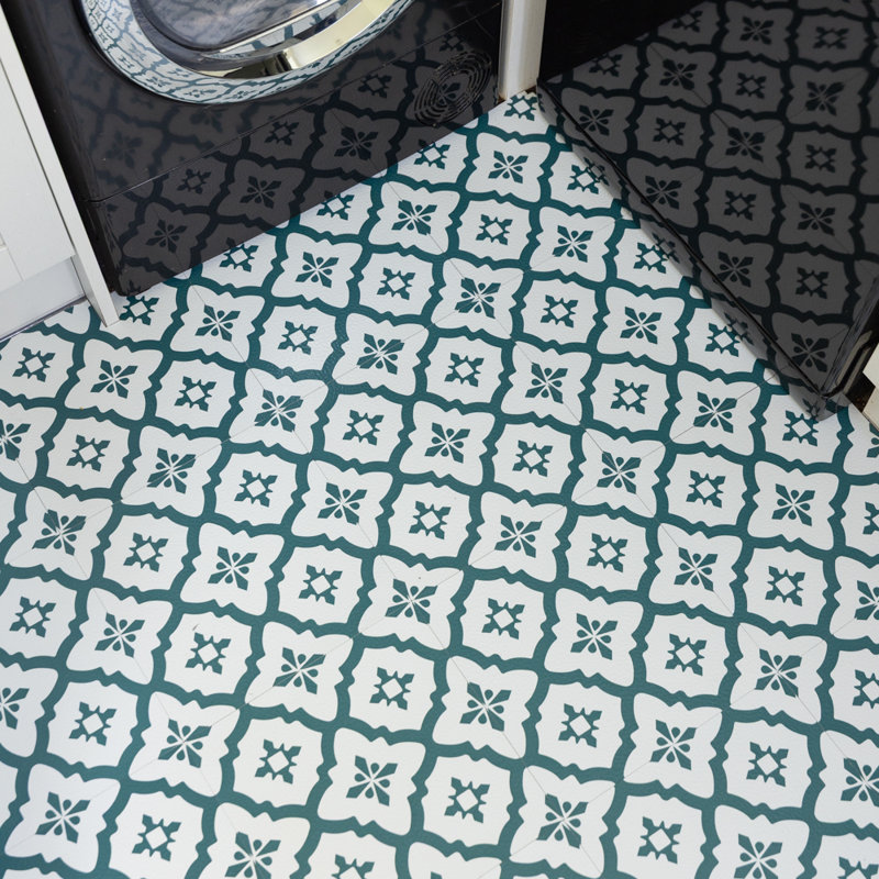 Comet Teal 30.48 x 30.48cm Self-adhesive Vinyl Floor Tiles Pack 10 (0.93sqm)