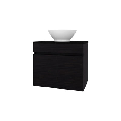 Meuble-lavabo autoportant 2 portes, élégant et sophistiqué, idéal pour les salles de bain modernes et minimalistes, avec un meuble-lavabo de 23,4 po de largeur, au design intemporel, avec rangement imperméable, H 20,4 po x l 23,4 po x P 17,5 po