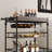 Serving Bar Cart for Home with Wine Rack & Glass Holders, Drink Trolley On Wheels-2061037896