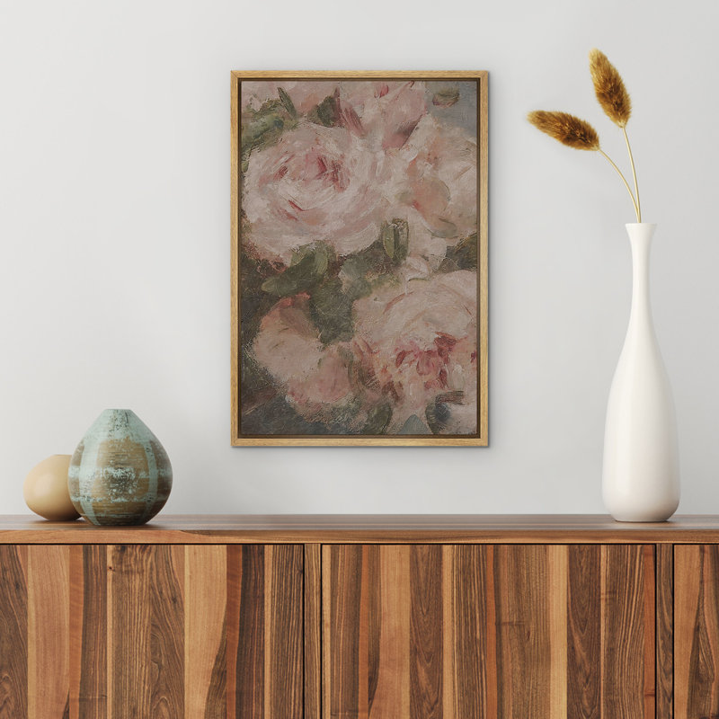 Roses roses antiques, illustrations botaniques rustiques champêtre, Naturel, H 36 po x l 24 po