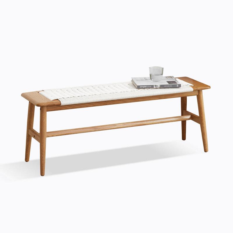 Design Wood Dining Bench Bed Bench For Dining Room, Natural/White
