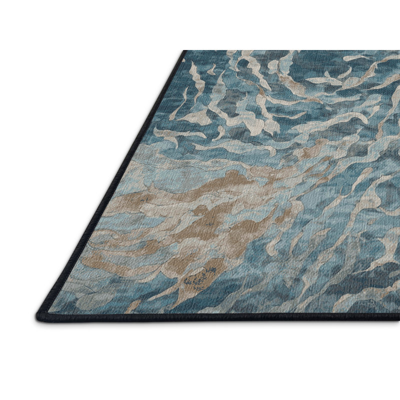 Machine Washable Gray Area Rug, Square 8'