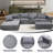 4 Seat Grey Cloud - Style Modular Sectional With 2 And Oversized Chaise For Living Room, American Design, Foam Filler, Medium Firm Plushness, Us , Stain Machine Washable Covers, Velvet Main Material,-1512312122