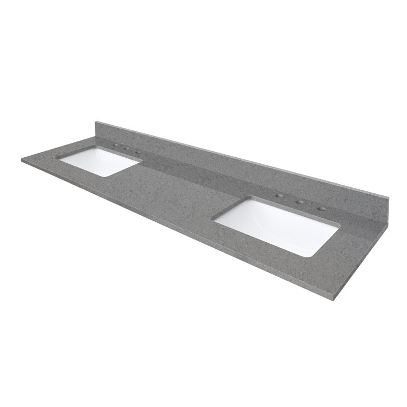 Lotte 73'' W Double Vanity Top, Contrail Matte