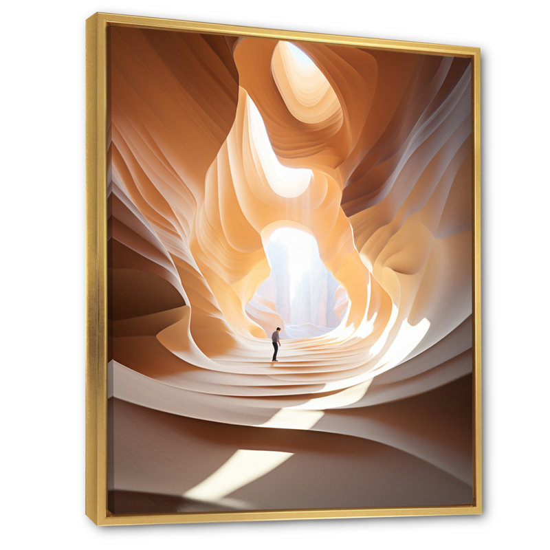 Danse désertique d'Isahak III - reproduction sur toile, H 20 po x l 12 po x P 1 po, Cadre flottant doré