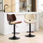 Tabourets de bar réglables beiges, structure en noyer, siège pivotant à 360 degrés, pour îlot de cuisine / salle à manger / café, de style Mid-Century et cuir, réglables, pivotants, beiges, 2 salles à manger / cafés