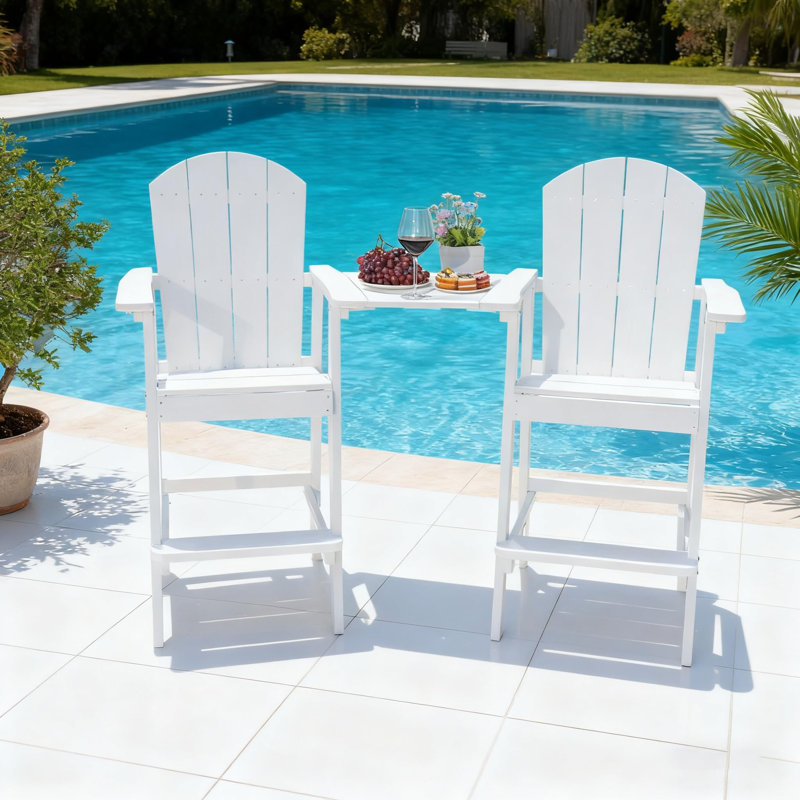 Outdoor Tall Adirondack Chairs With Tray,Patio Lounge Chair 3 In 1,High Back Wide Armrests,Ergonomic Design,For Patio,Camping,Pool,Outdoor Use.(Teak Color)