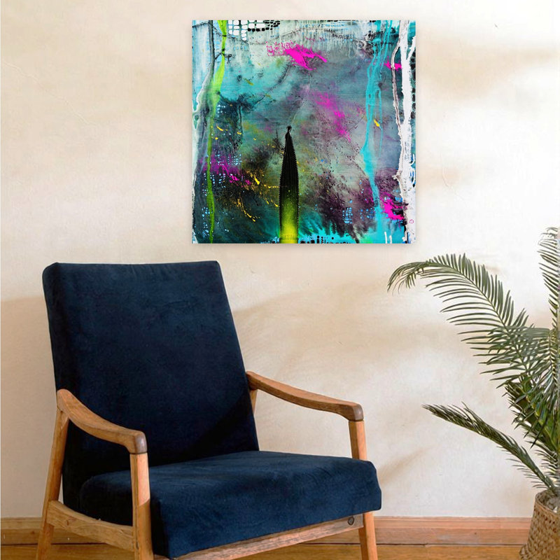 Art contemporain, art contemporain abstrait, H 24 po x l 24 po