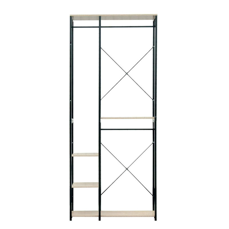 Alelia 90cm Clothing Rack, Black/Light Oak