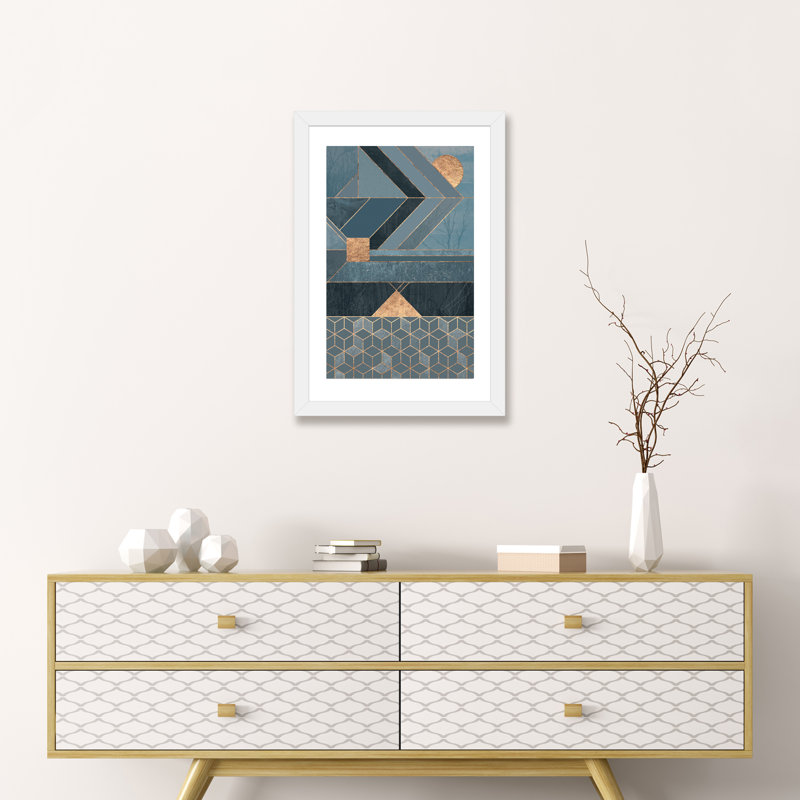 « scandinavie blue » par elisabeth fredriksson-impression sur image, H 32 po x l 24 po x P 1 po, Papier avec cadre blanc