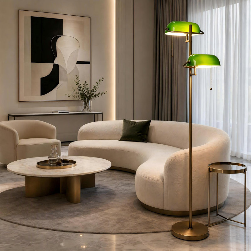  Lampe sur pied Green Glass Bankers