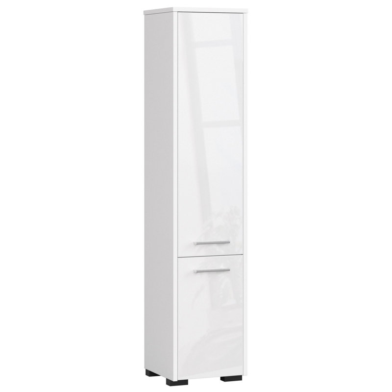 Ercelle Linen Cabinet, White/White Gloss