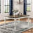 Belleza French Country Dining Table, Antique White And Weathered Oak Finish