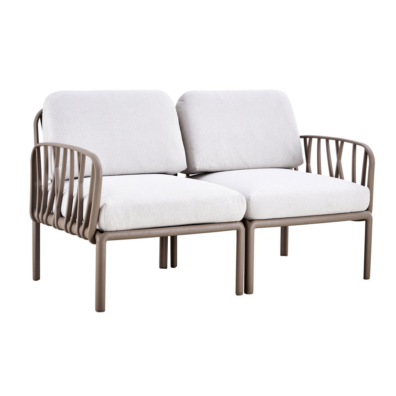 Fauteuil de jardin extérieur confortable avec base en plastique pour 2 personnes