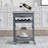 Mobile Rolling Kitchen Island Trolley Serving Cart with Underneath Drawer & Slide-Out Wire Storage Basket-1493833429