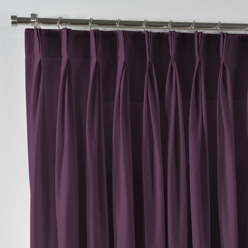 Room Darkening Single Curtain Panel, 65cm Width x 295cm Drop, Purple