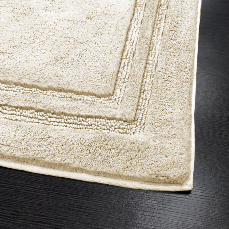 Cream Cotton Non-Slip 2-Piece Bath Rug Set