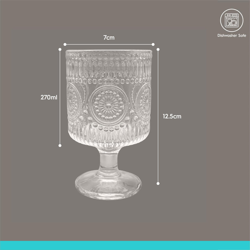Argon Tableware Amore Ribbed Wine Glasses, Pack of 6