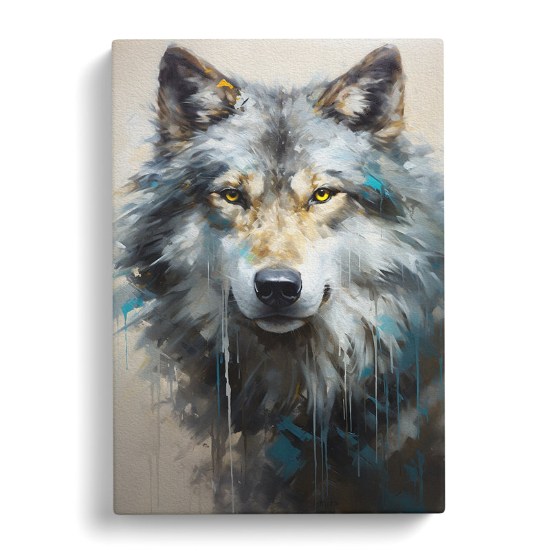 Wolf Hard Edge - Wrapped Canvas, 76cm H x 50cm W x 3cm D