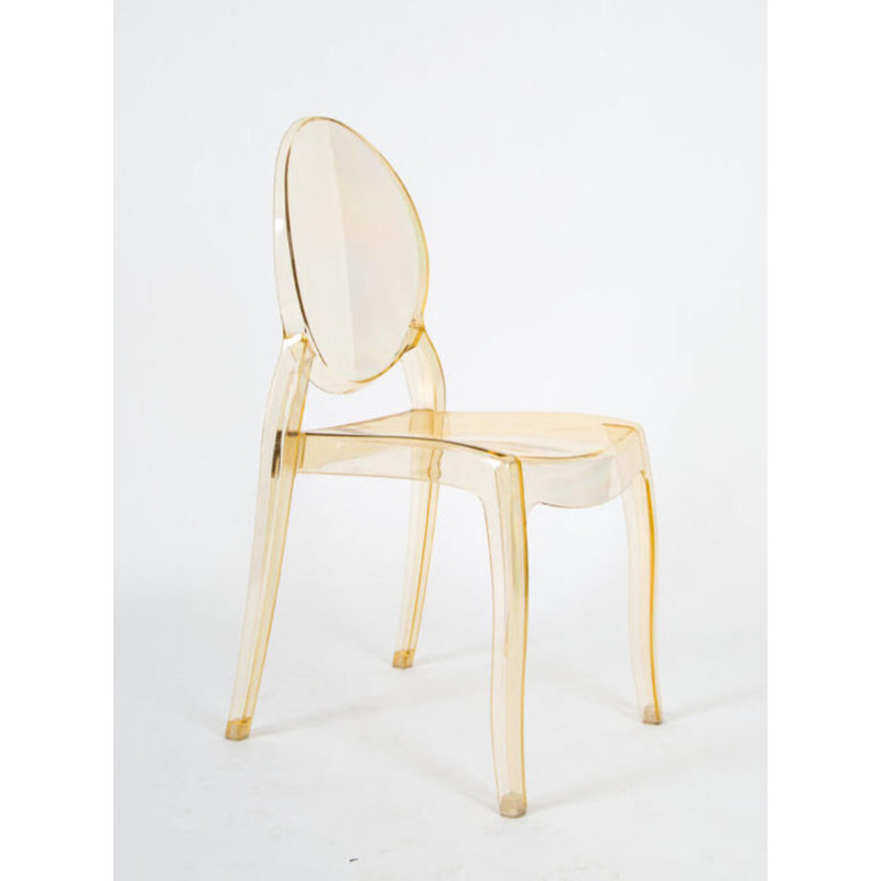 Ensemble de 3 chaises sans accoudoirs en résine Sophia Chivari, Doré