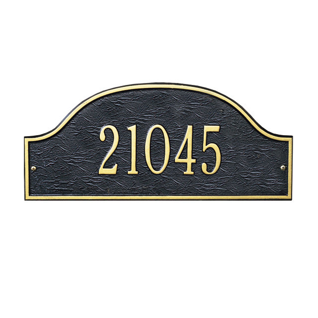 Admiral 1-Line Wall Address Plaque, Bronze and Gold, Yes