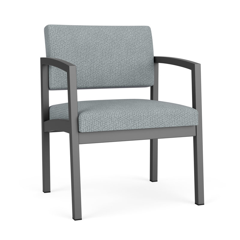 Chaise d'invité en acier Lenox, Gris anthracite, Noir Visite Libre - tissu uni