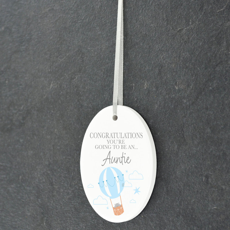 Auntie To Be Oval Shaped Ceramic Ornament
