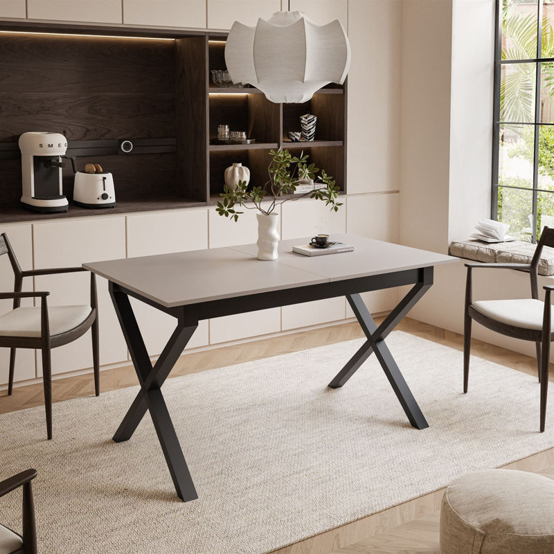 Extendable table ARTON II  140 cm,  "X" legs, Black, Cashmire