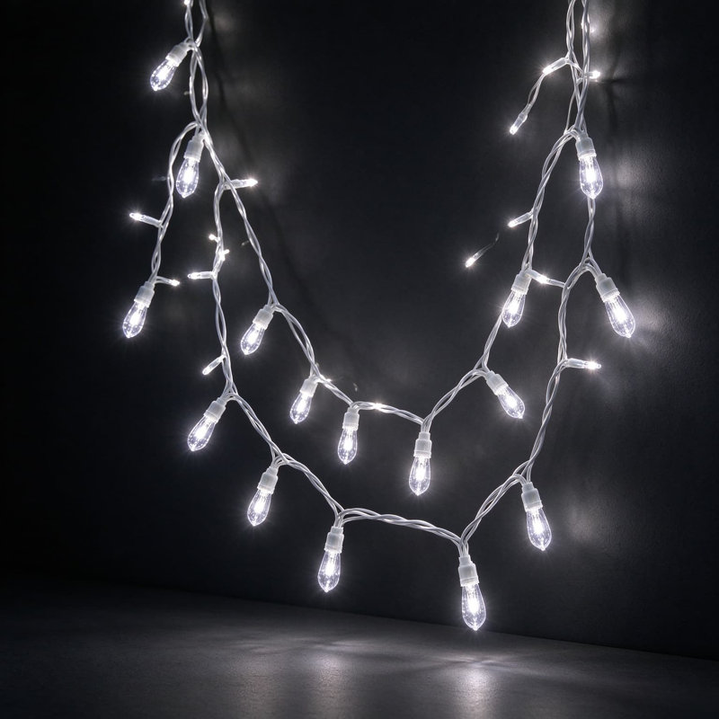 Guirlande de Noël blanche pour l'intérieur et l'extérieur avec télécommande et télécommande