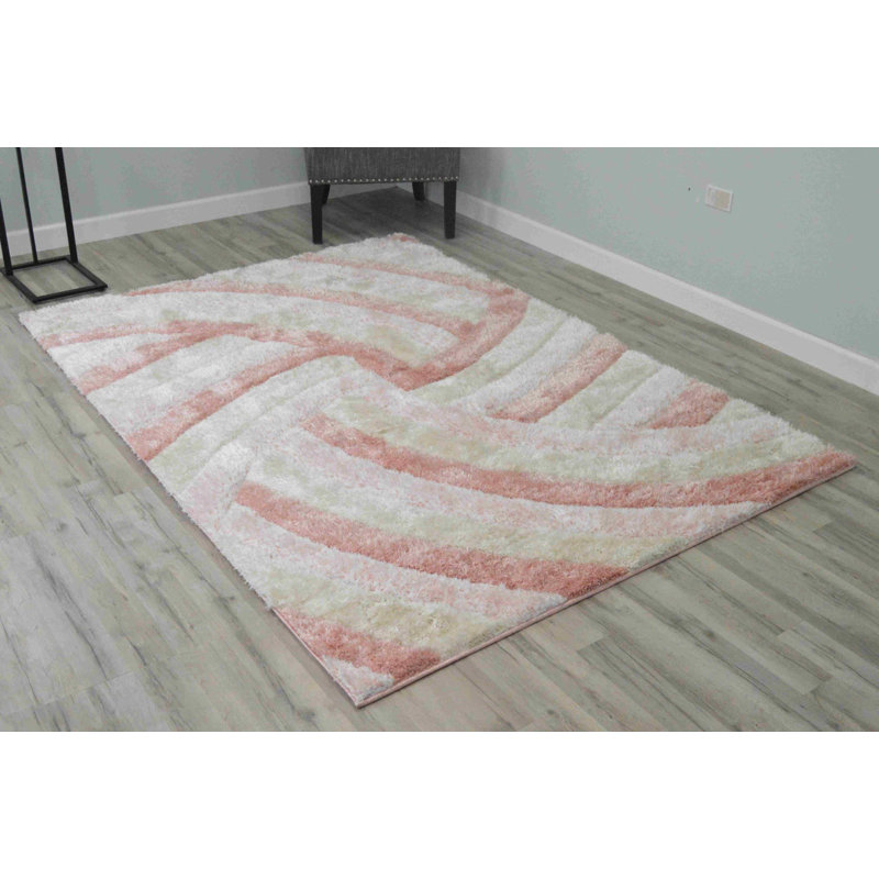 Modern Arriola Shag Abstract Geometric Rug For Living Room Bedroom, Tapis de couloir 2 pi 7 po x 7 pi 10 po