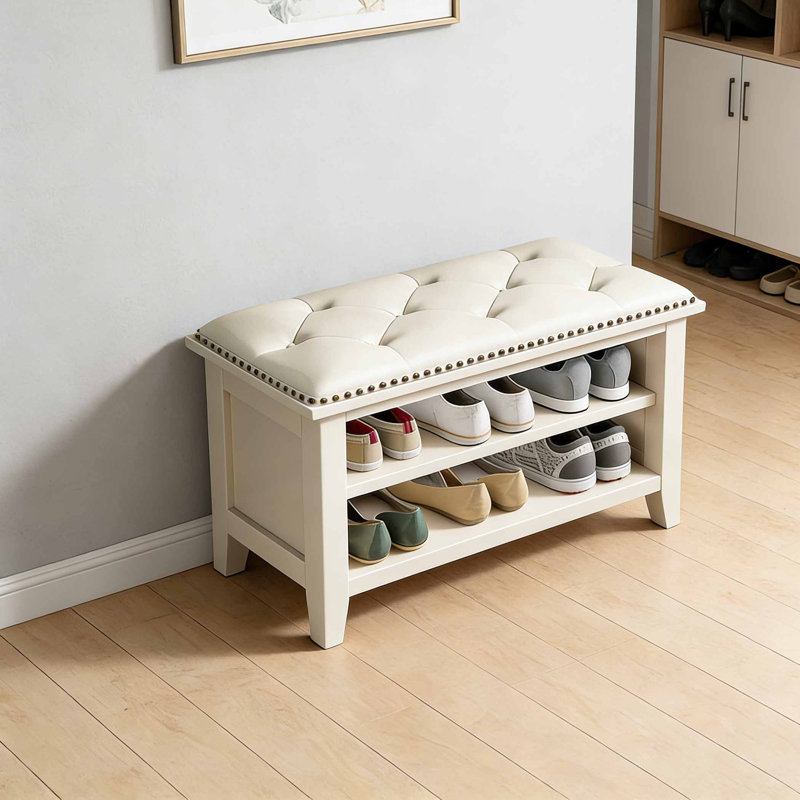 Armoire de rangement pour chaussures Pine Hall, Crème, H 17,72 po x l 23,62 po x P 13,78 po