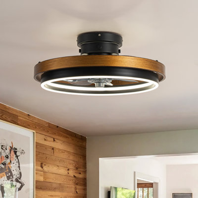 Farmhouse Ceiling Fan With LED Light Fandelier