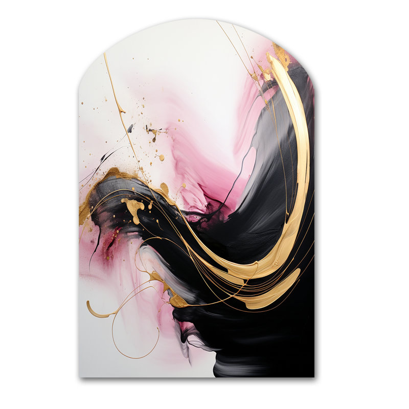 Wincanton - Art mural asymétrique en forme d'arche abstraite, H 34 po x l 25 po