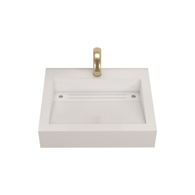 Brayden Studio® Akeya 19.5'' High Gloss White Acrylic Rectangular Bathroom Sink with Overflow