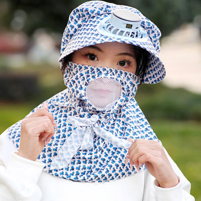 Portable Fans Summer  Protection Faces Shield Sun Hat With Windproof Designs Solar-Powered Fan For Cycling Tea Picking And Outdoor Travel