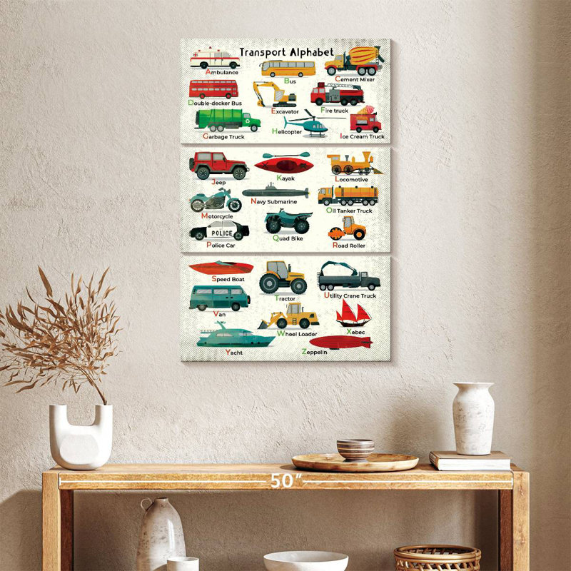 Tableau pour enfants Ashelle Transport Alphabet, H 38 po x l 24 po