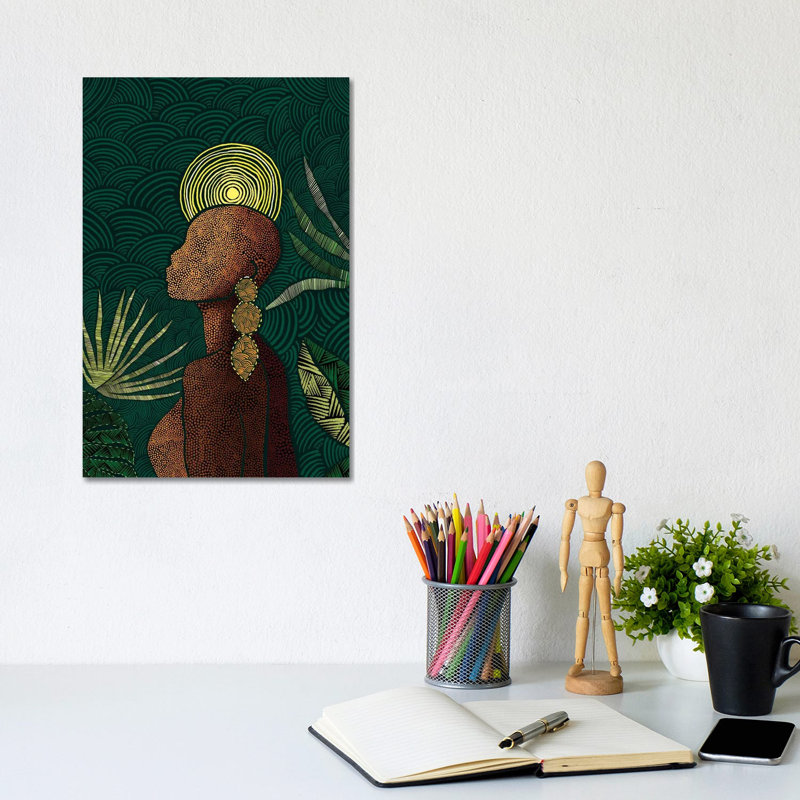Vea (bleu sarcelle) par Bria Nicole - impression sur toile tendue, H 40 po x l 26 po x P 1,5 po